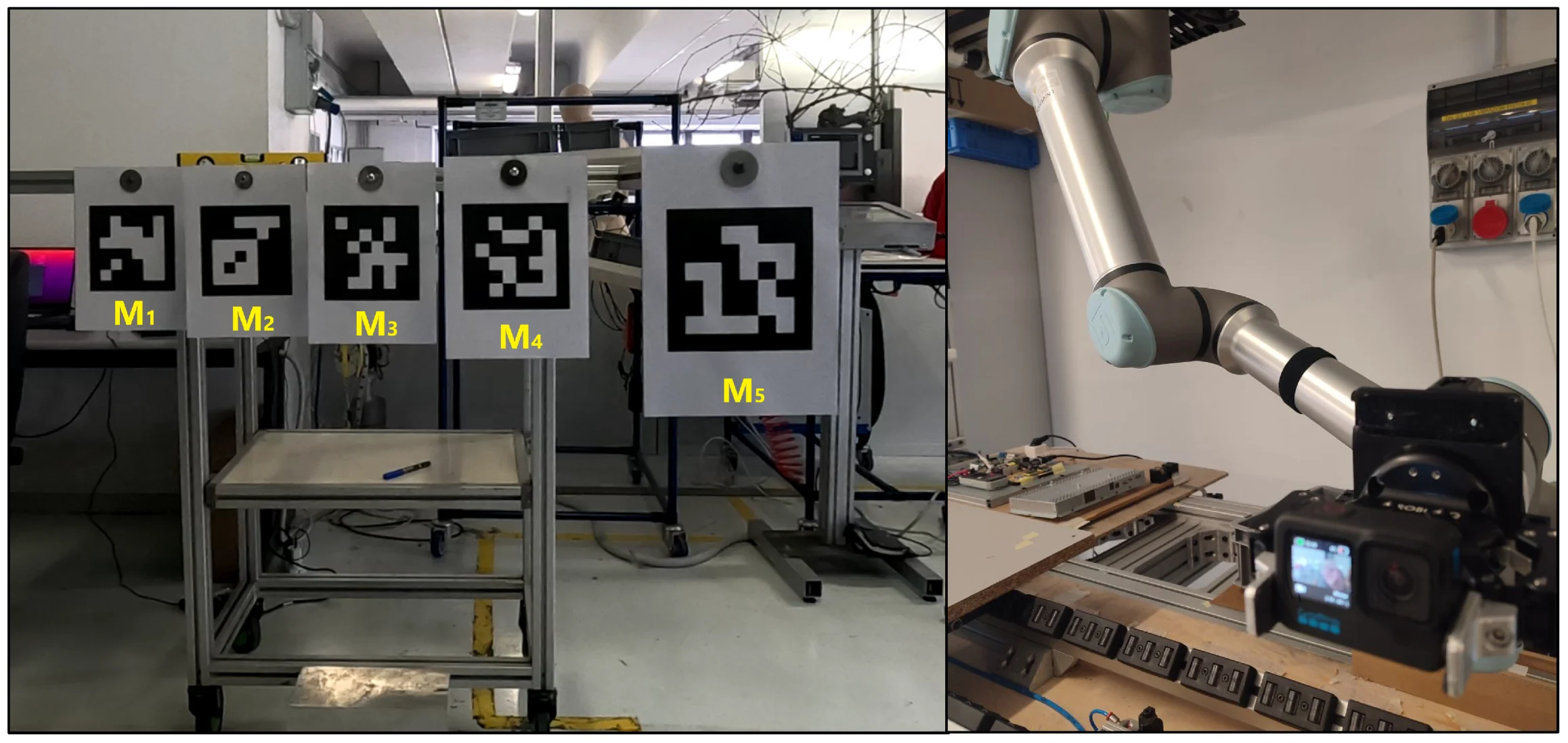 Depth from optical flow acquisition setup